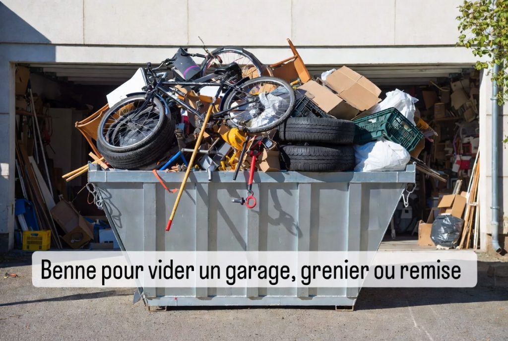 benne en location pour vider un garage, un grenier ou une remise