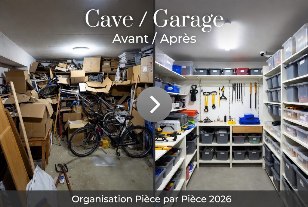 Avant/après : organisation et rangement d'une cave ou garage en 2026 - Guide ultime pièce par pièce
