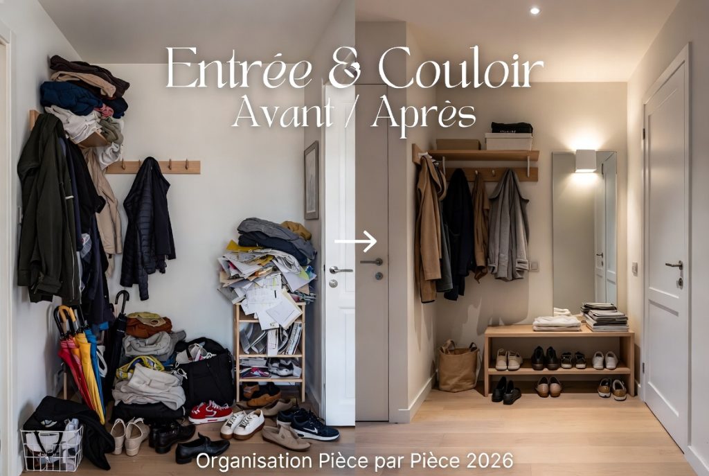Avant/après : organisation et rangement d'une entrée et couloir en 2026 - Guide ultime pièce par pièce