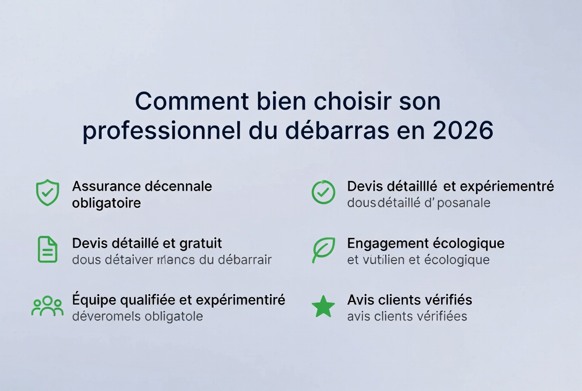 Checklist critères pour bien choisir son professionnel du débarras en 2026