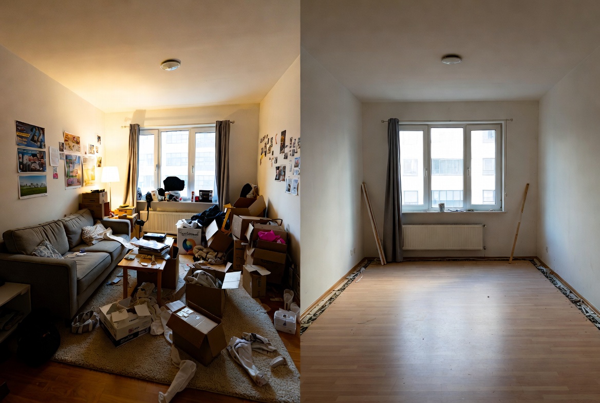 Déménagement appartement avant après - transformation d'un intérieur